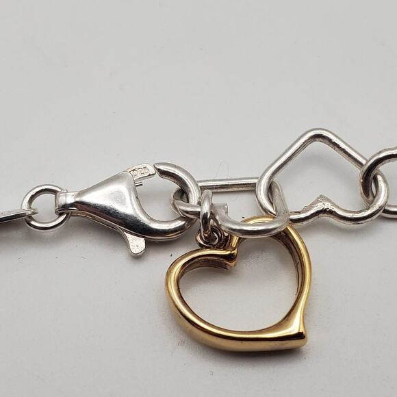 Milor Italy 925 Sterling Silver Open Heart Links 18” Necklace 20.5 Grams - Picture 6 of 8